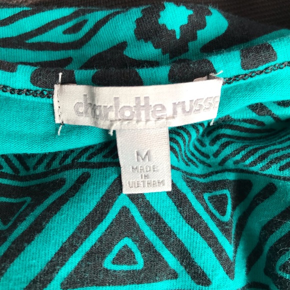 Charlotte Russe Turquoise, Patterned Crop Top 🦋 - Picture 5 of 5